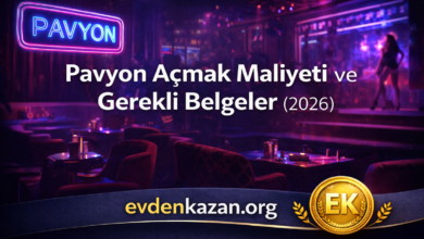 2026 yılında pavyon açma maliyeti, ruhsat süreci ve gerekli belgeleri anlatan premium kapak görseli – evdenkazan.org
